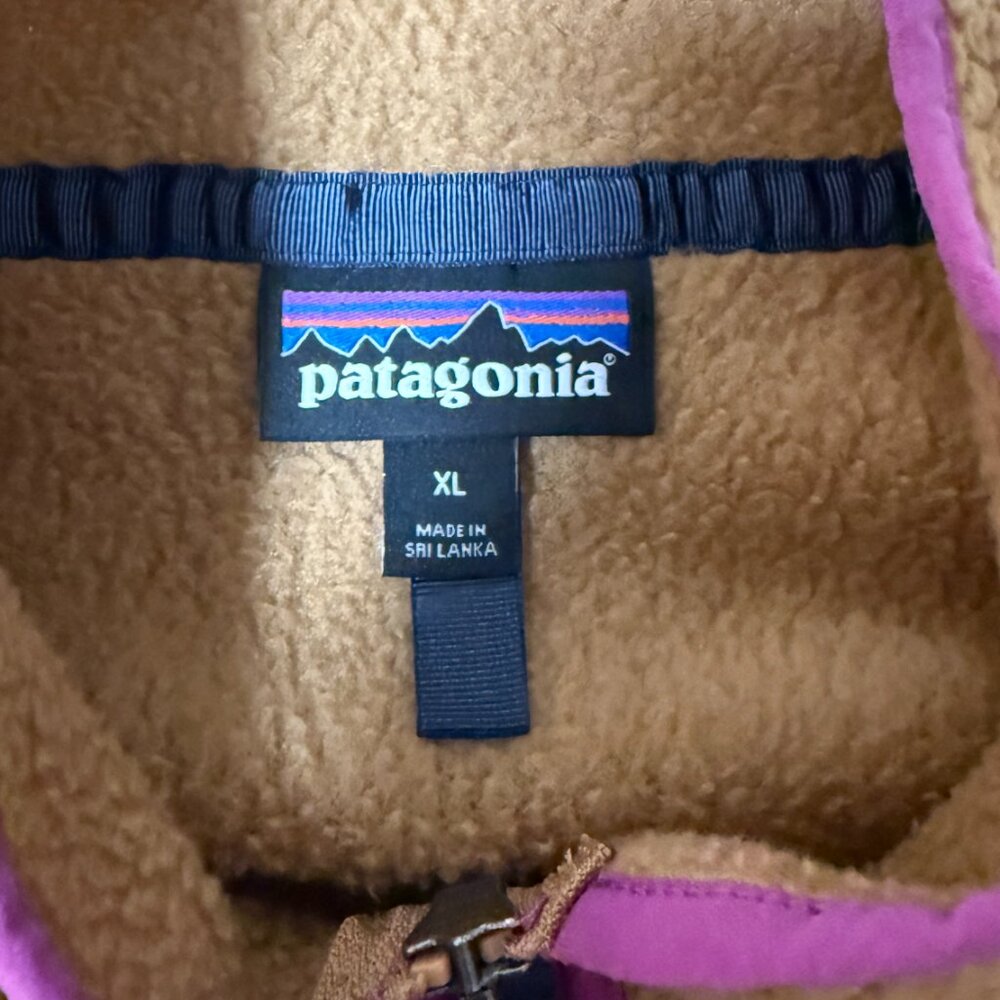 Patagonia Retro Pile Marsupial - Women's XL NEST BROWN W/AMARANTH PINK - Picture 2 of 3